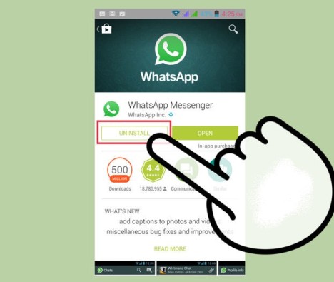 Desinstalar WhatsApp del dispositivo Android Propio