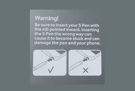 Cuidado con insertar erroneamente el s-Pen Stylus