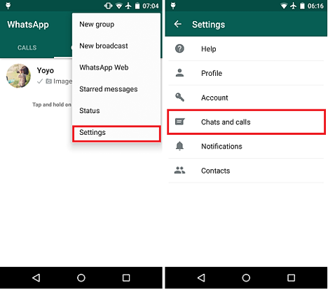 Transferir chats en WhatsApp Android