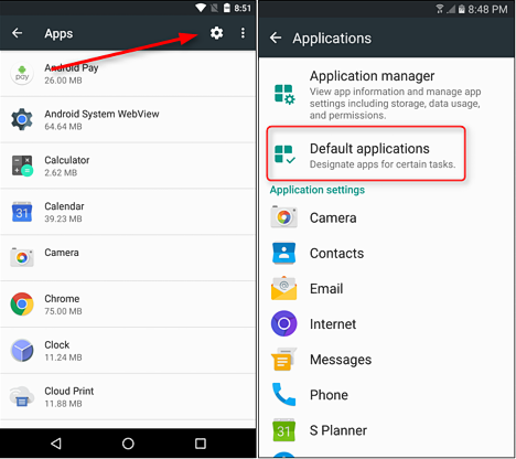 restablecer la Aplicaciones Android por defecto
