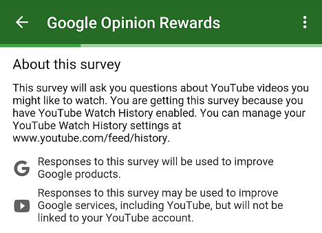 encuesta con Google Opinion Rewards