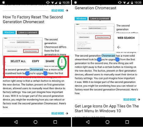 Quick Google Search: Cómo activar la función contextual en Android