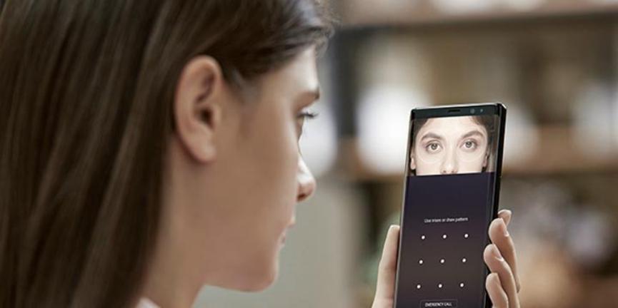 escaner de iris en Galaxy Note 8