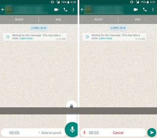 hacer grabaciones largas de voz en WhatsApp Android