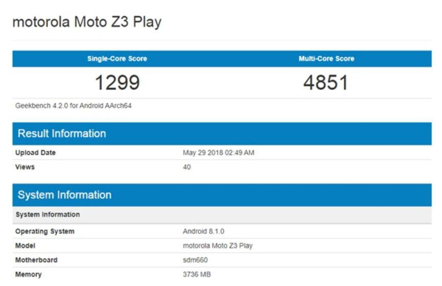 rumor Moto Z3 Play especificaciones