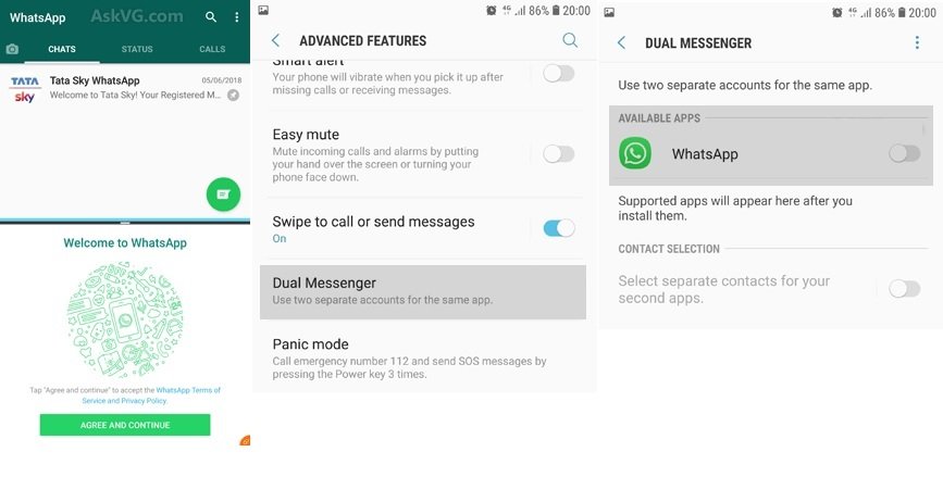 2 Cuentas de WhatsApp en un SmartPhone Samsung Galaxy
