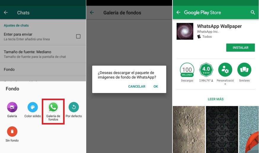 cambiar fondo del Chat en WhatsApp Android