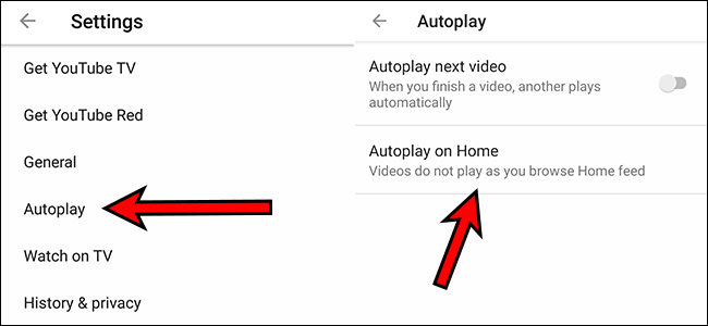 desactivar vista previa en el Home de videos para YouTube Android