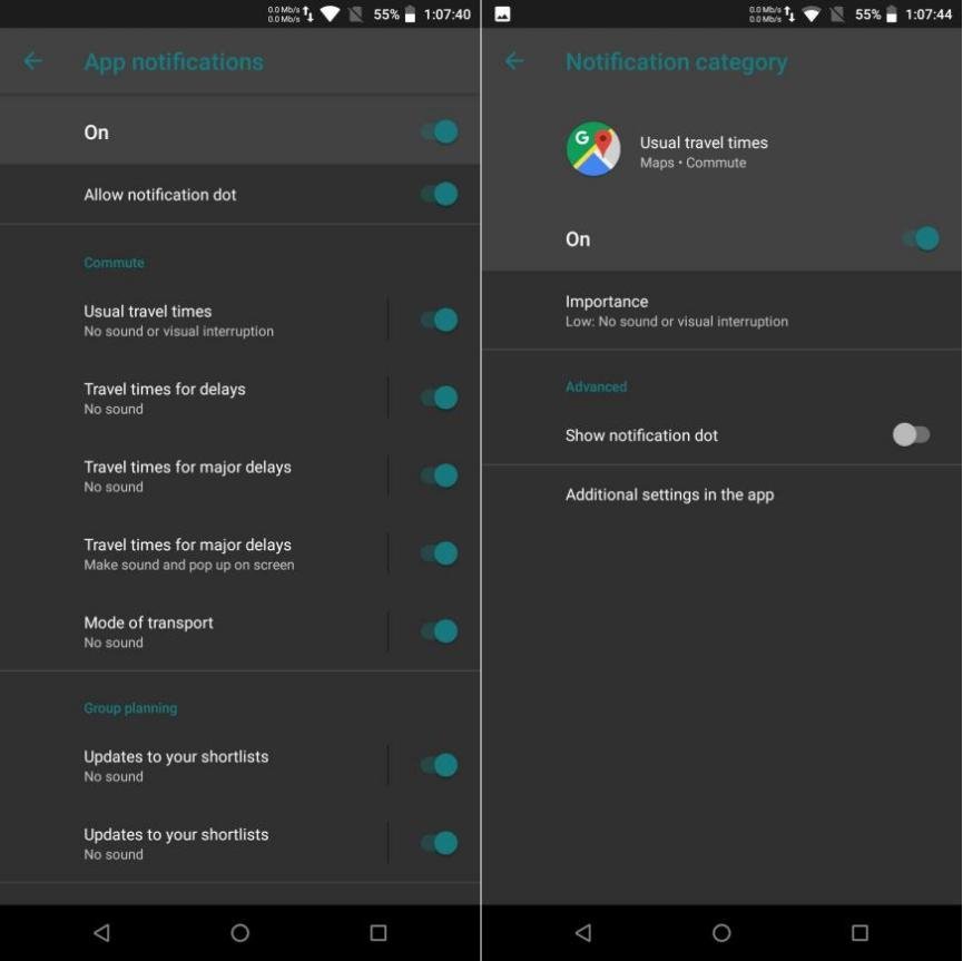 Notificaciones en Oreo Android 8.1
