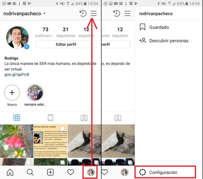 Autenticación de 2 Pasos en Instagram Android