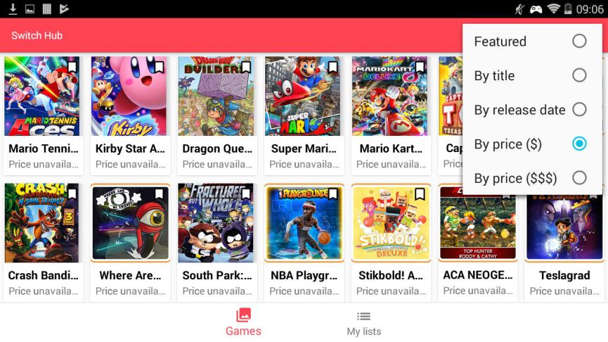 Nintendo Switch Hub en Android