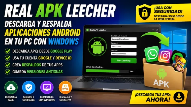 Real APK Leecher: La Poderosa Herramienta para Descargar y Respaldar APKs Android en Windows 1 descargar aplicaciones instaladas en el celular android